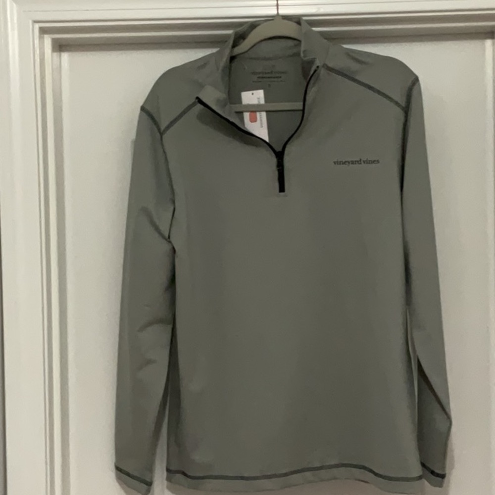 Vineyard Vines Light Gray Quarter-Zip Top